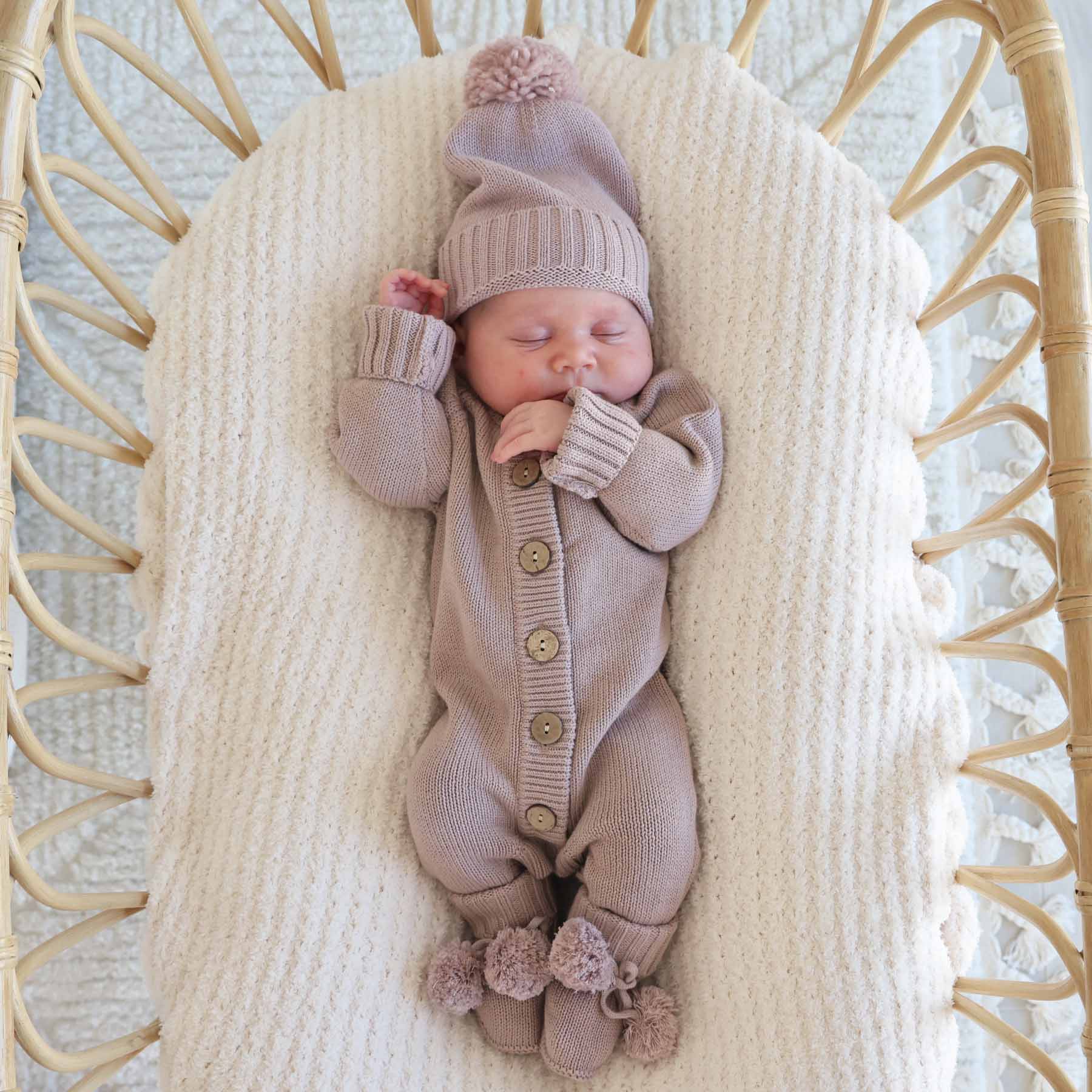 Knit Sweater Button Romper in Iris | Caden Lane