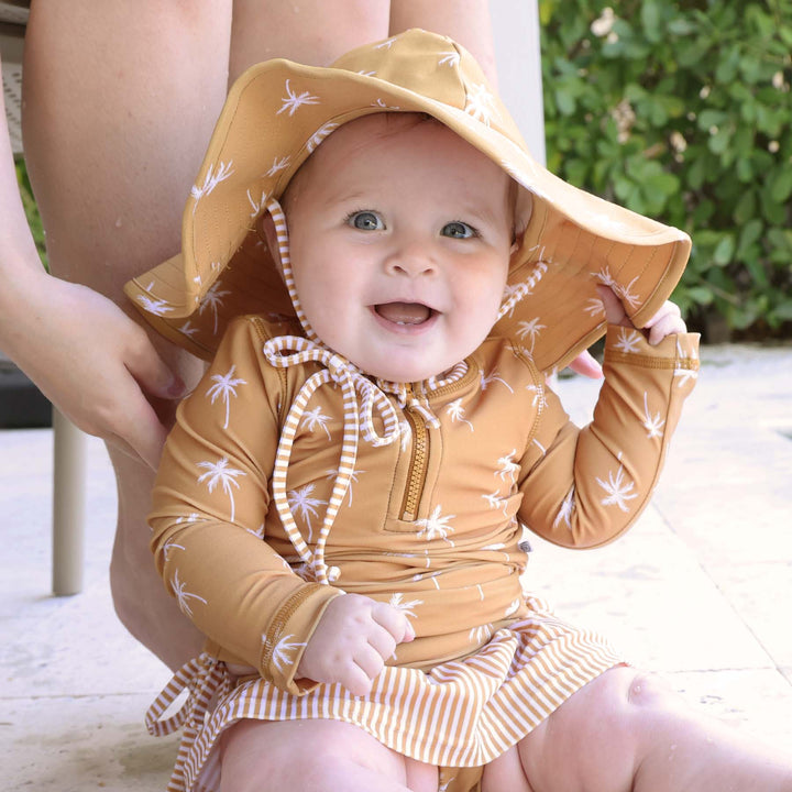 swim hat for babies mustard palm