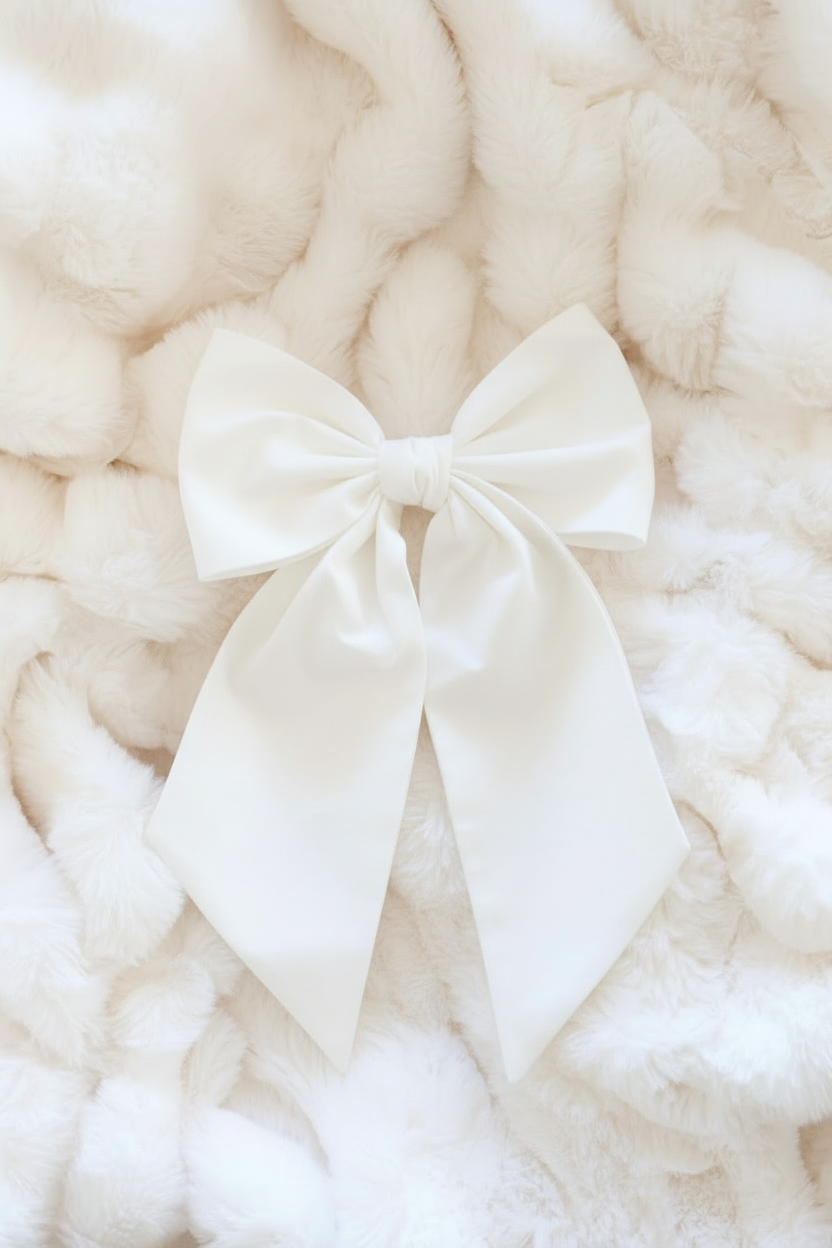 ivory newborn bow sash