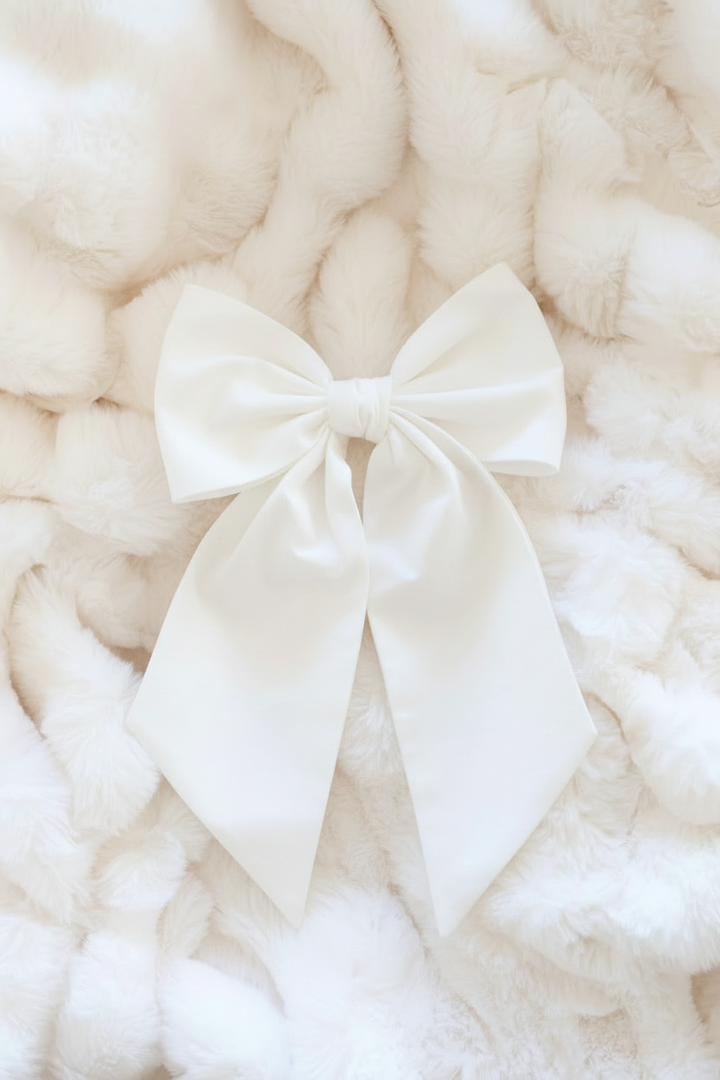 ivory newborn bow sash