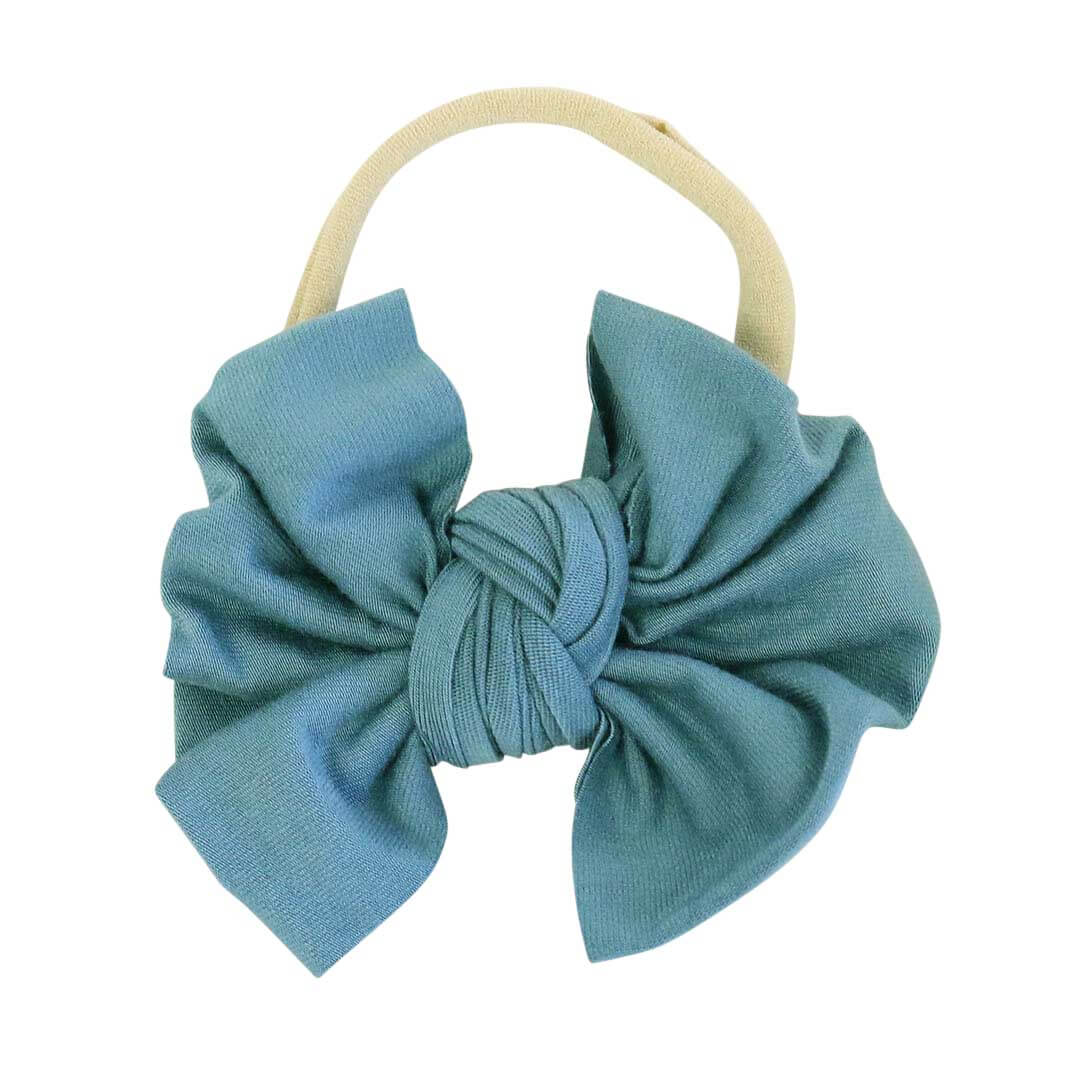 solid jade knit bow headband 