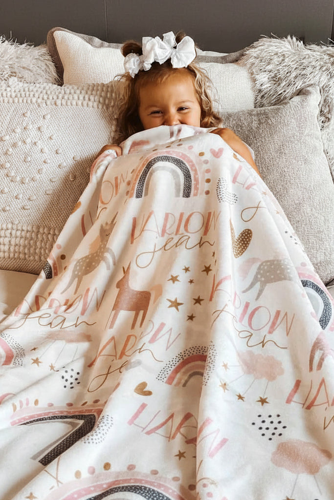 Unicorn & Party Personalized Blanket
