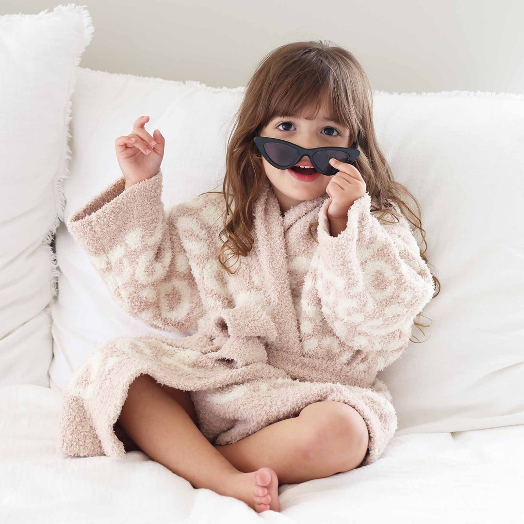 kids leopard cuddlelane luxe robe 