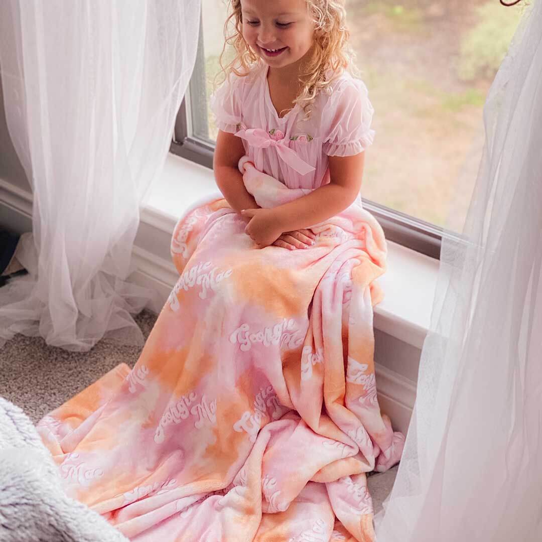 tie dye blanket for kids personalized 