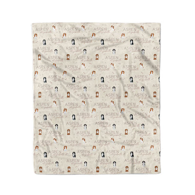 neutral personalized kids blanket king charles 
