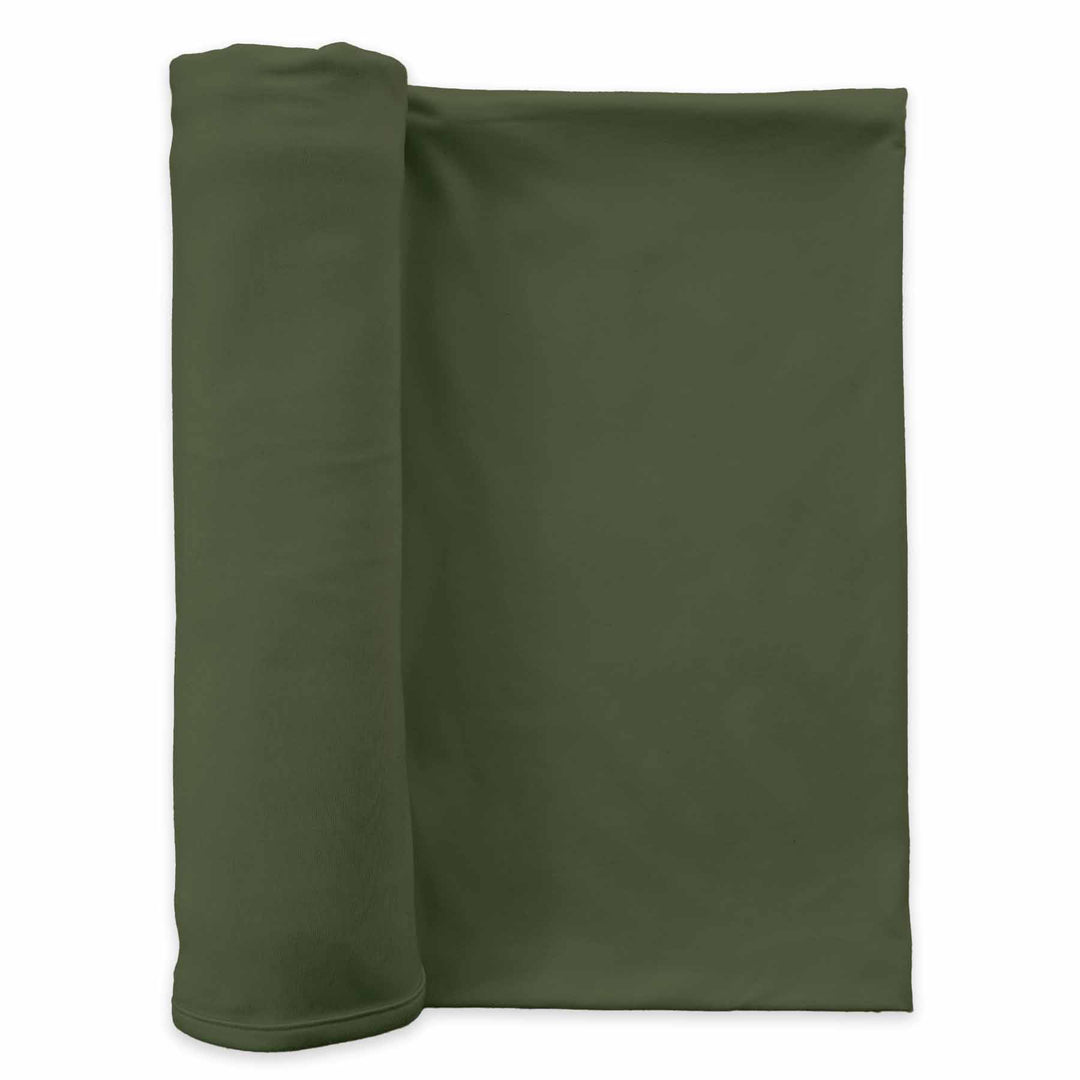 olive bamboo knit swaddle for babies
