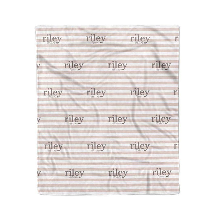 latte stripe personalized blanket for kids 