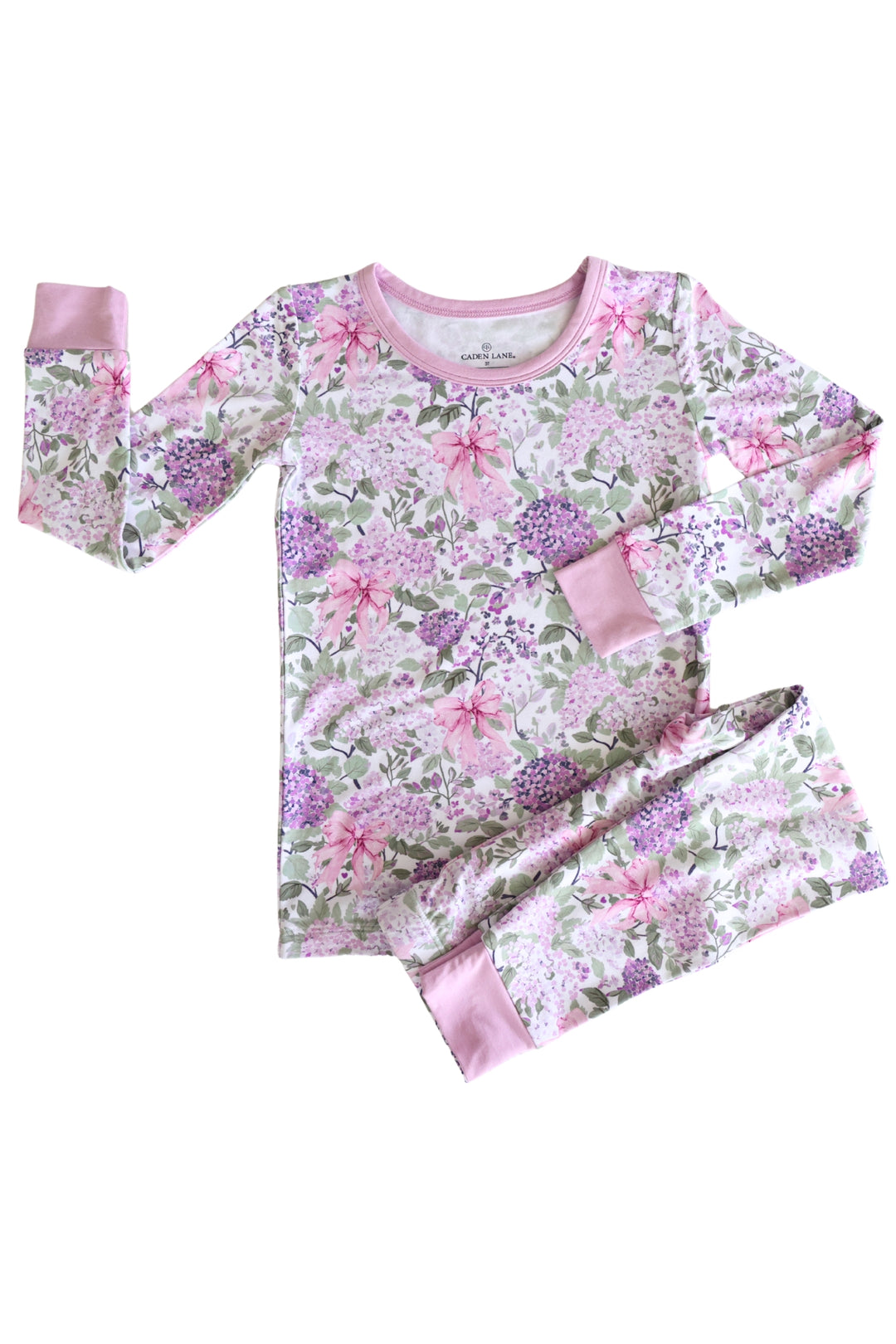 long sleeve two piece pajama set in lavender lullaby 