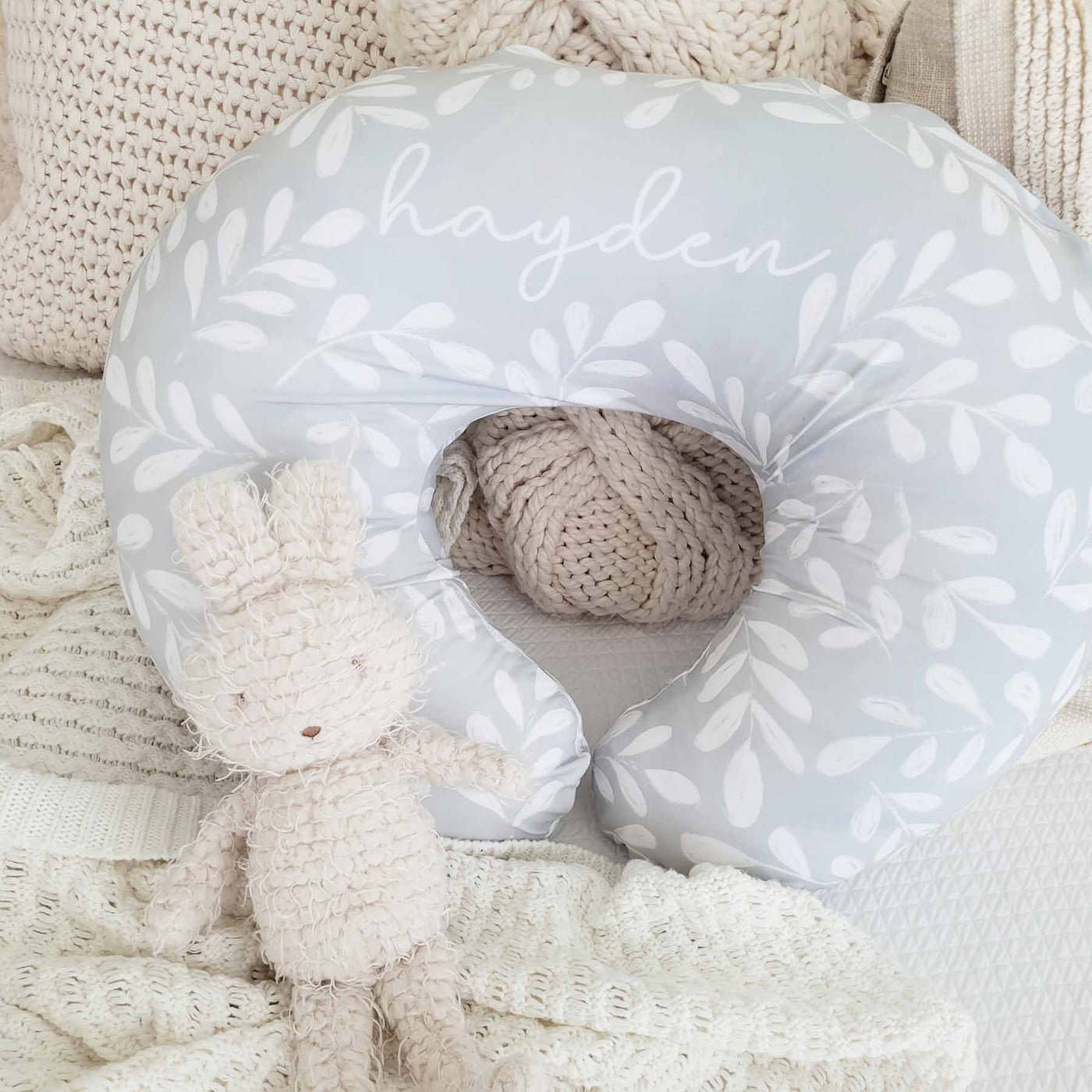 personalized nursing pillow cover calming leaves