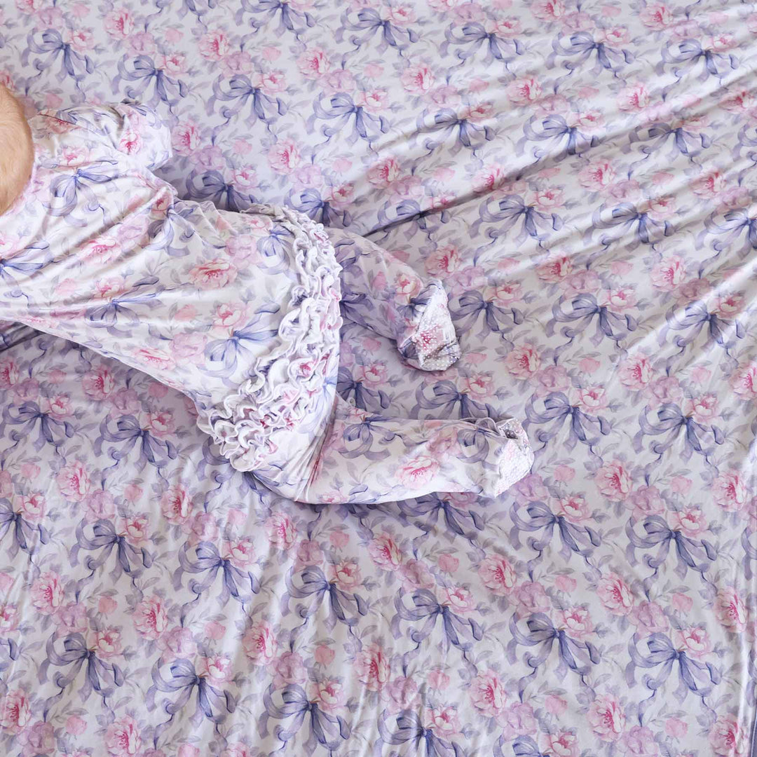 leighton's lavender ruffle zipper footie 