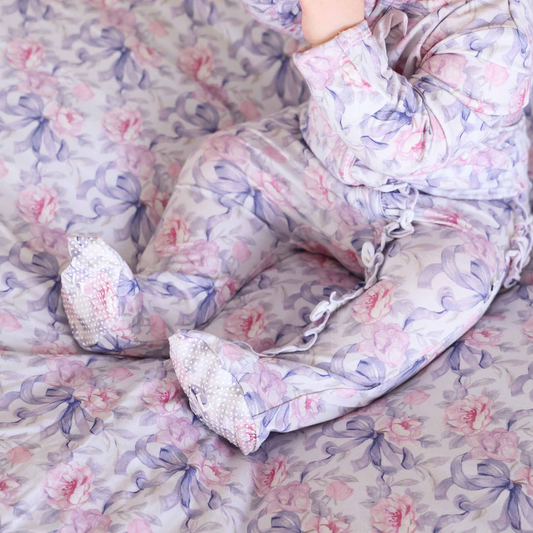 leighton's lavender ruffle footie