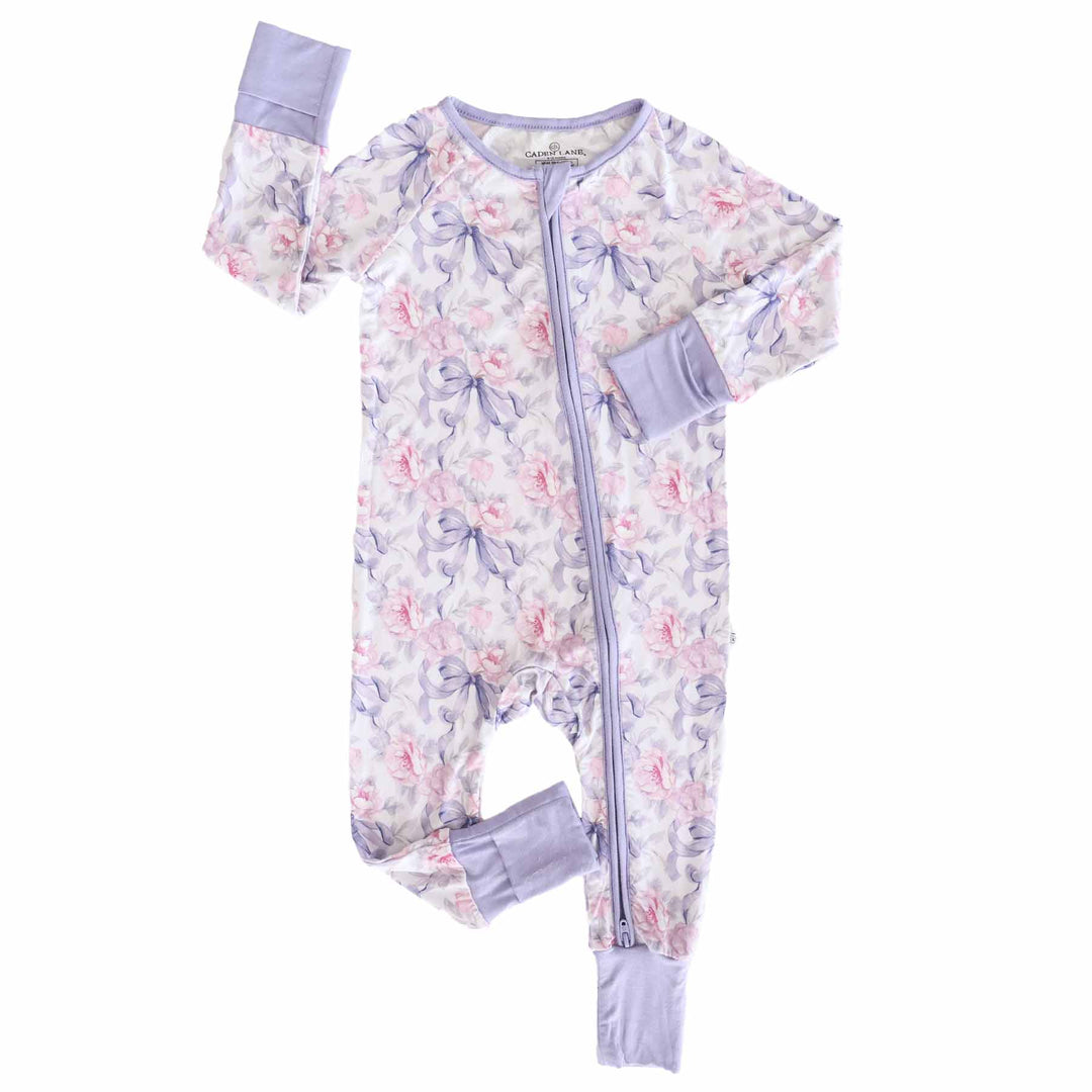 leighton's lavender convertible zip romper pajama for babies and toddlers bamboo viscose