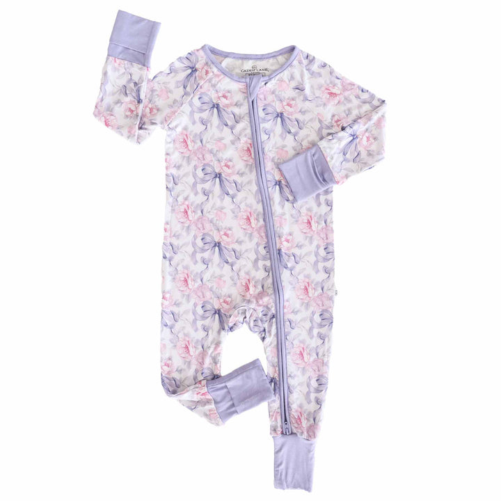 leighton's lavender convertible zip romper pajama for babies and toddlers bamboo viscose