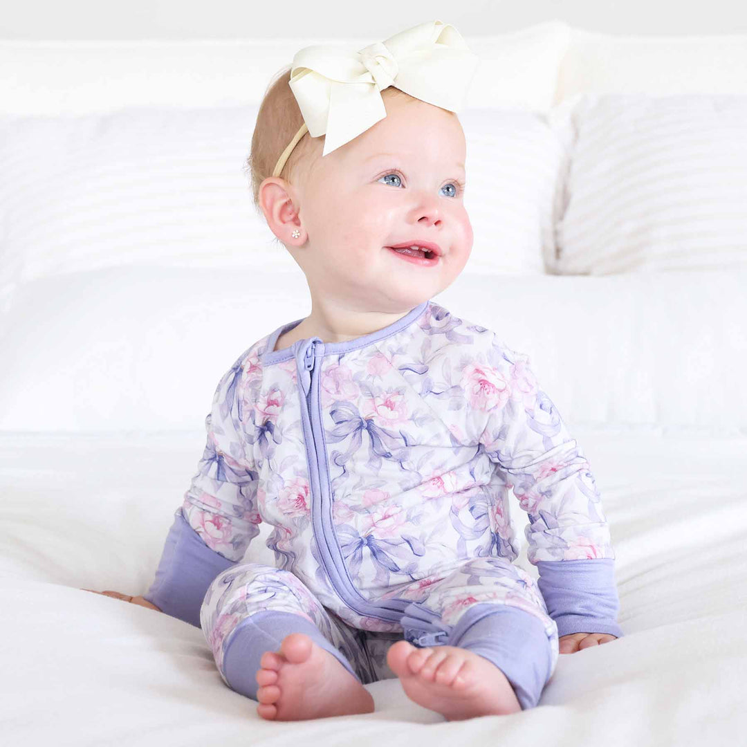 flip mitt and footie convertible zip romper pajama for baby and toddler girls 