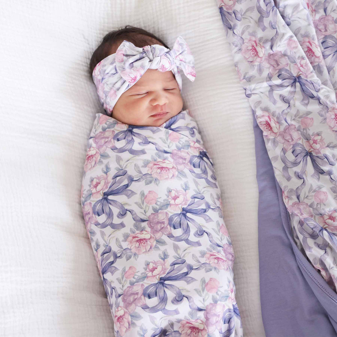bamboo oversized swaddle blanket leighton's lavender 