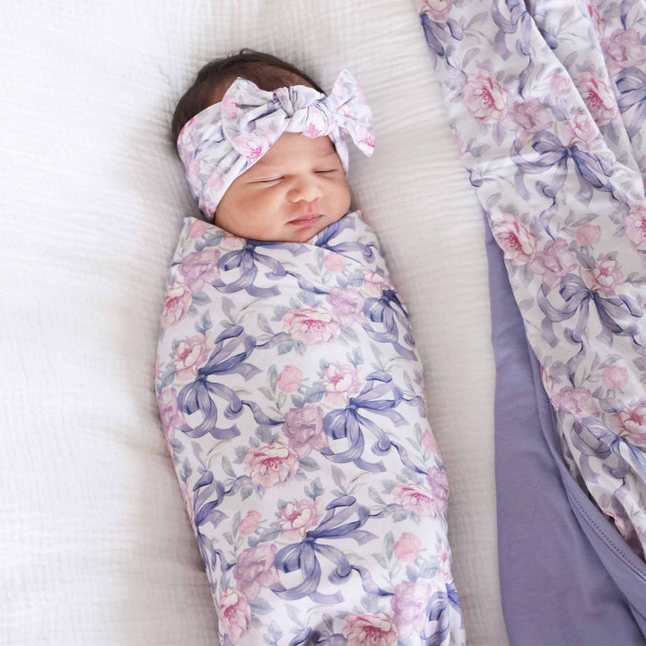 bamboo oversized swaddle blanket leighton's lavender 