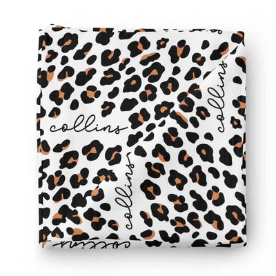 personalized swaddle blanket leopard print 