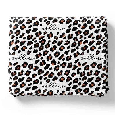 kids blanket personalized leopard print 