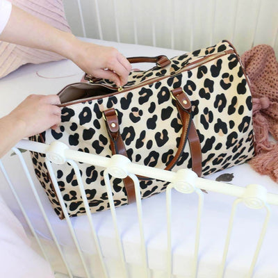 leopard overnight travel bag 