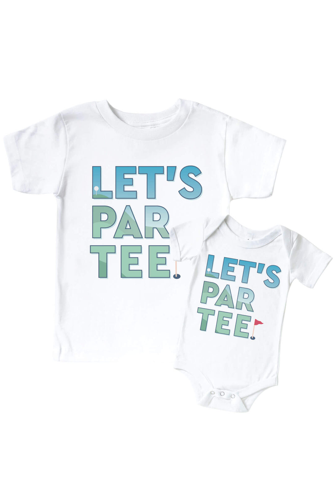 let's par tee graphic tee and bodysuit