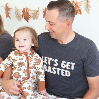 let's get basted adult tshirt for thanksgiving 