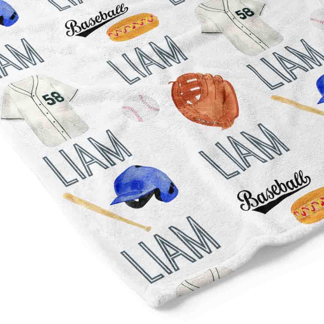 baseball blanket personalized 