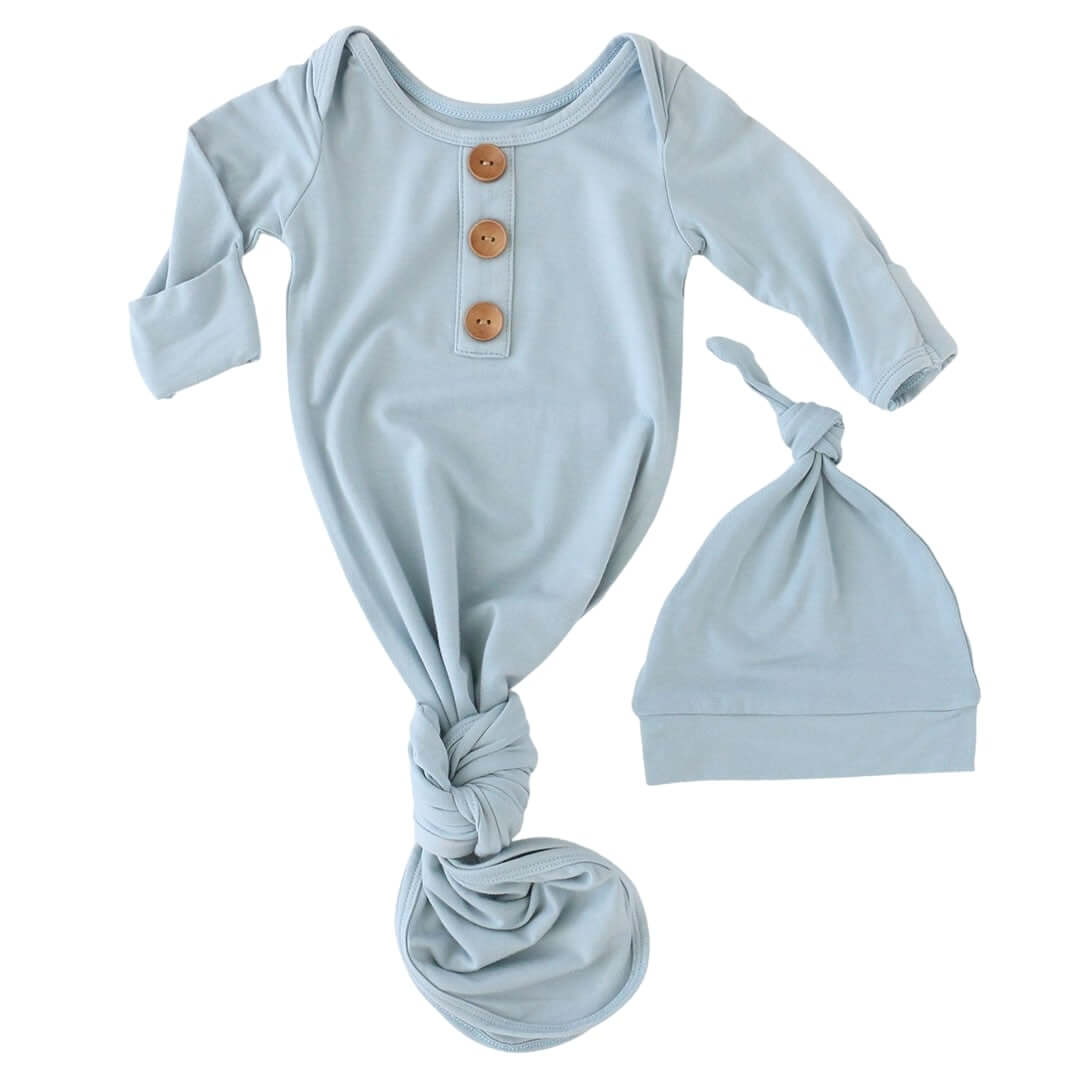 light blue knot gown for babies 