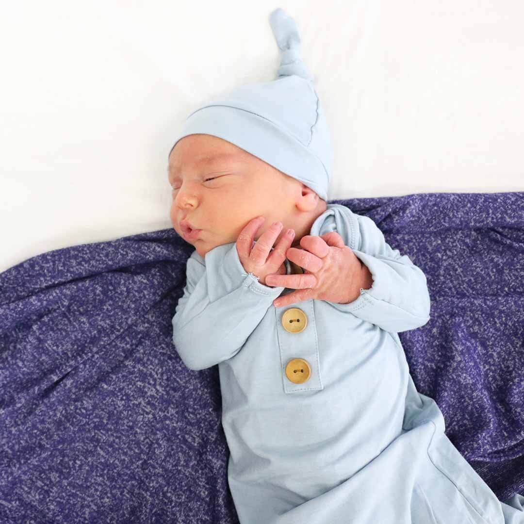 light blue knot gown for newborn