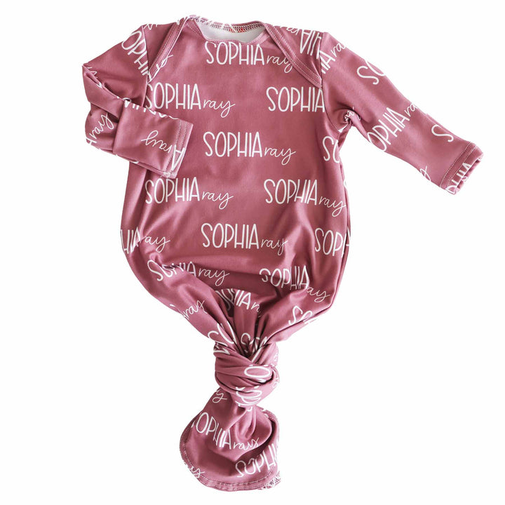 light dusty rose personalized knot gown only 