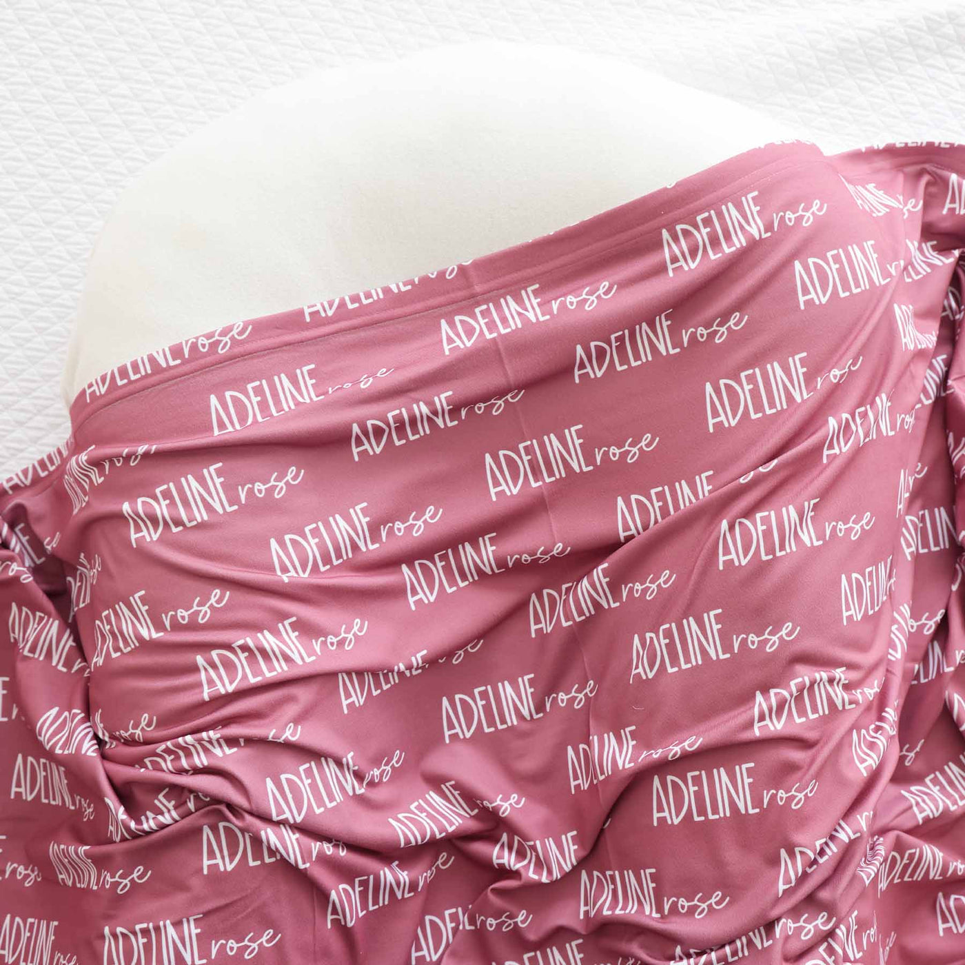 light dusty rose personalized swaddle blanket