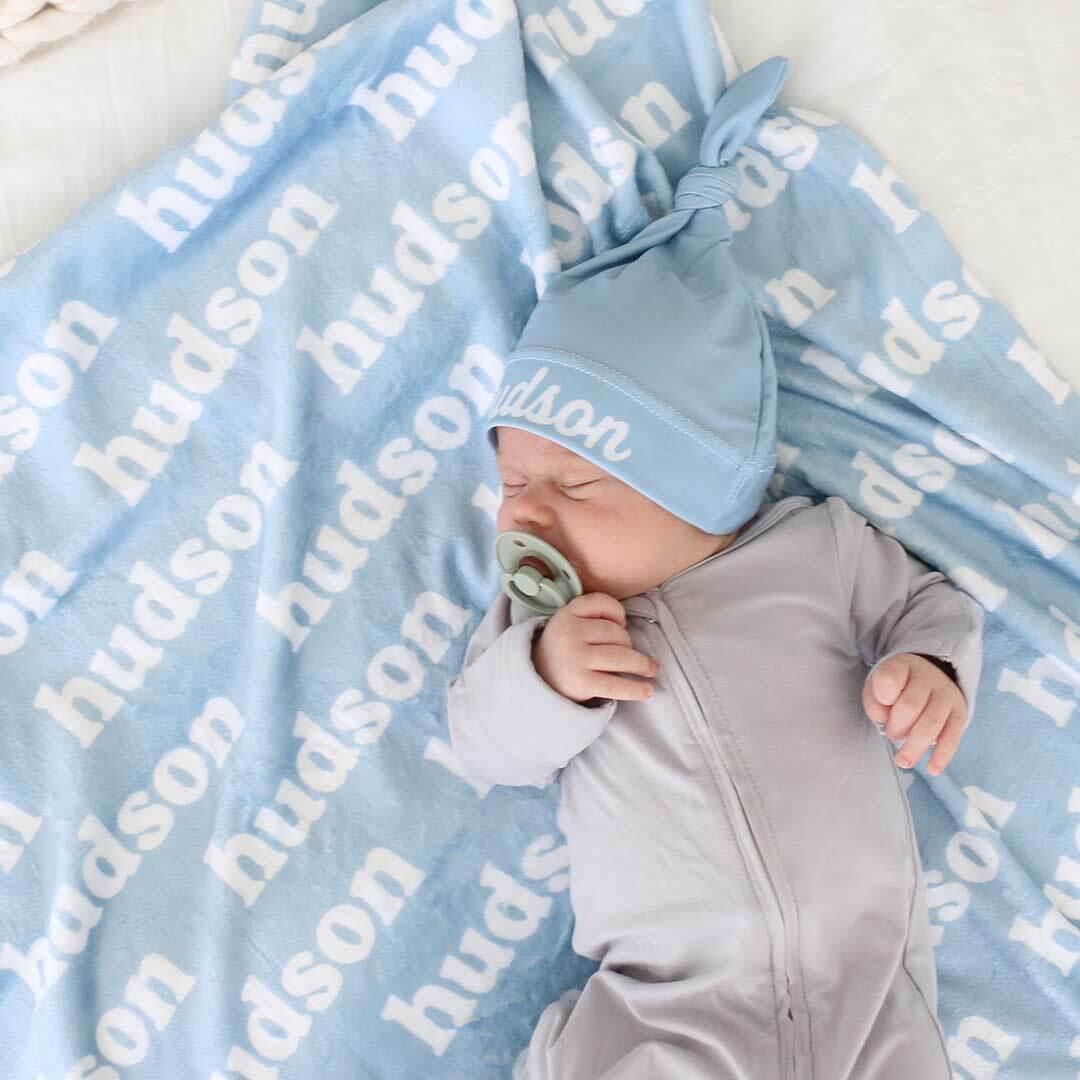 personalized color blanket baby blues 