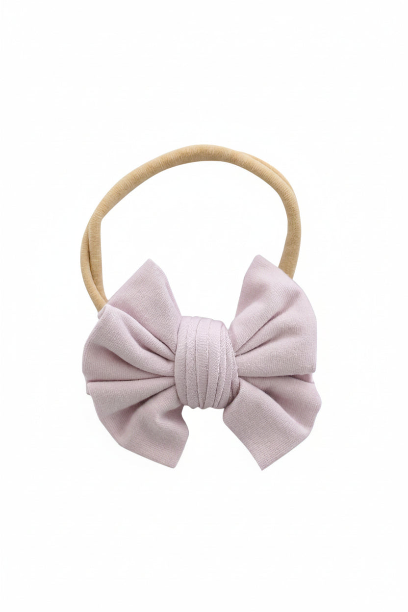 light lavender knit bow headband 