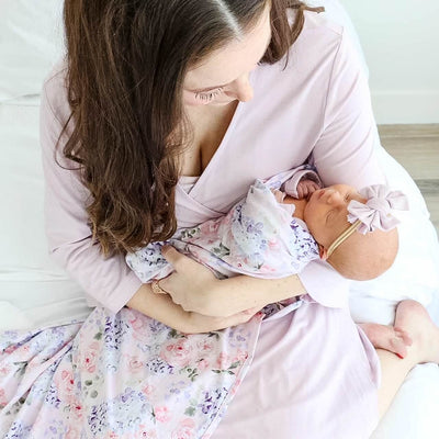 light purple maternity robe