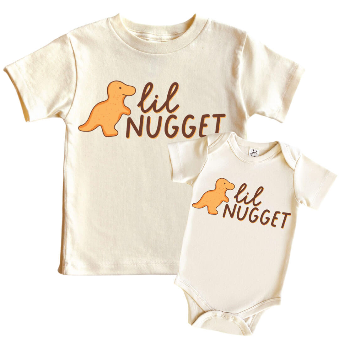Lil Nugget Graphic Bodysuit & Kids Tee | Natural
