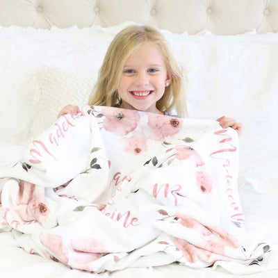 millie's floral personalized toddler blanket 