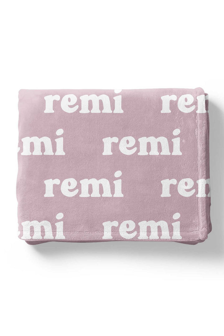 Personalized lilac Color Blanket with block font