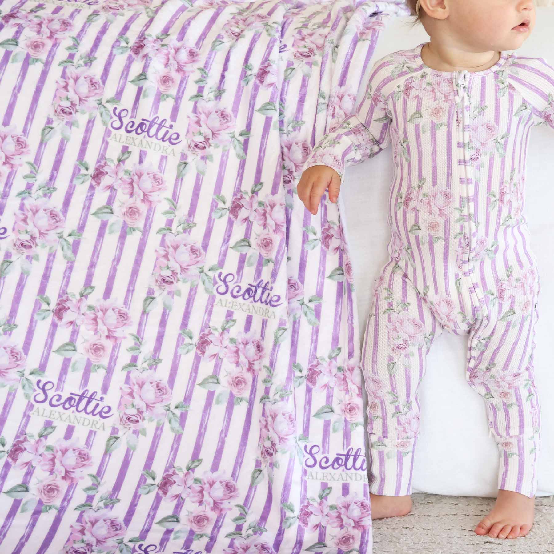 Lila's Lilacs Personalized Kids Blanket