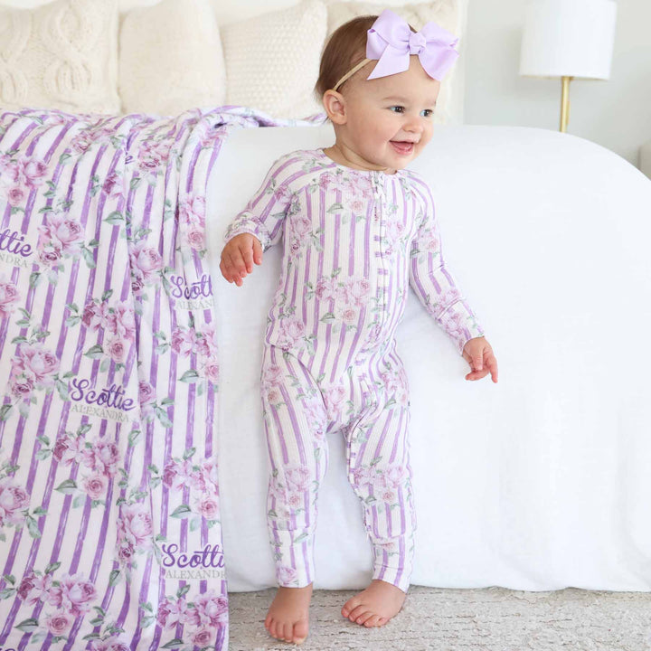 bamboo waffle convertible zip romper lila's lilacs