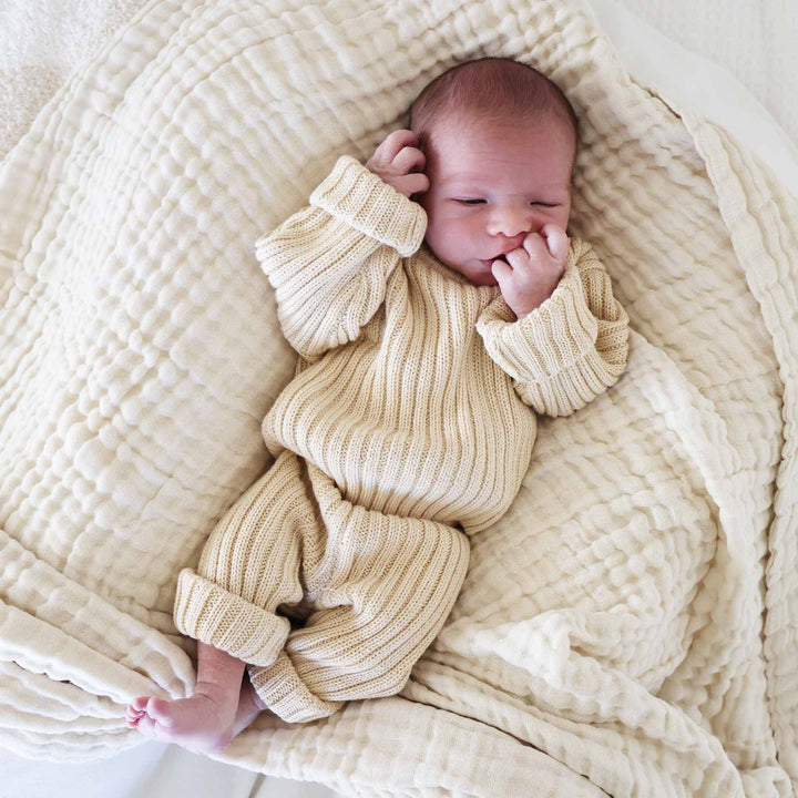 linen knit pant sweater set for babies