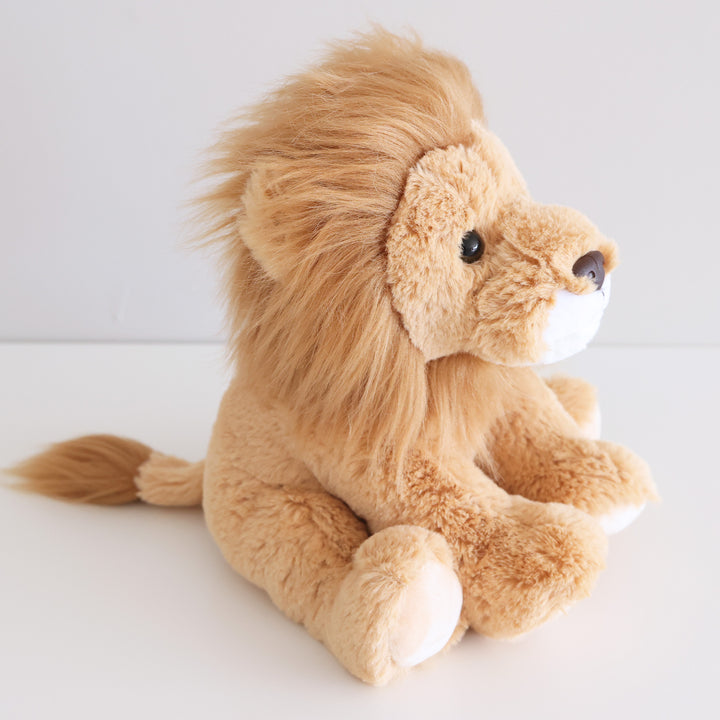 side view of large lion stuffed animals for babies and kids