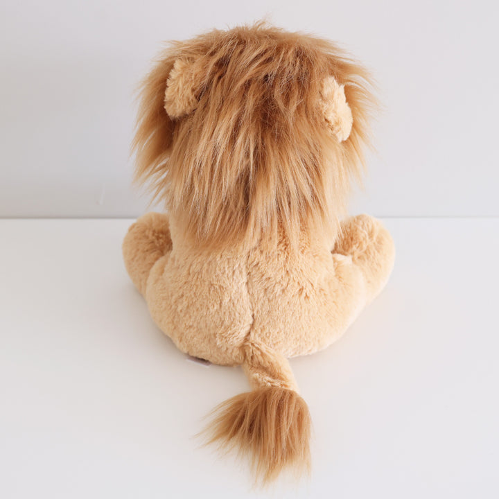 back view of large stuffed lion 