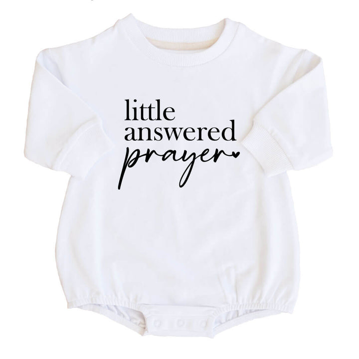 baby sweatshirt bubble romper little answered prayer 