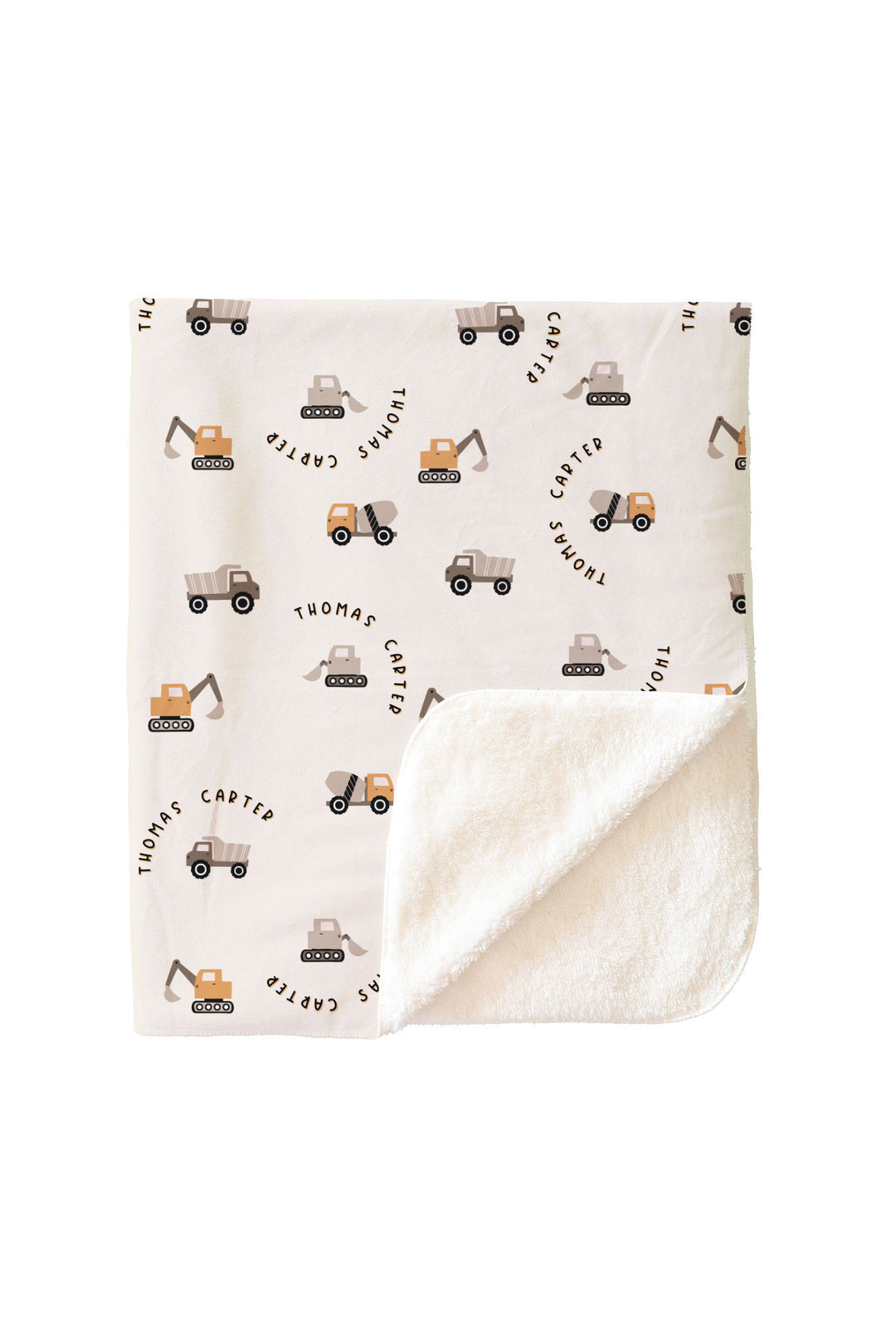 little builder sherpa personalized kids blanket 