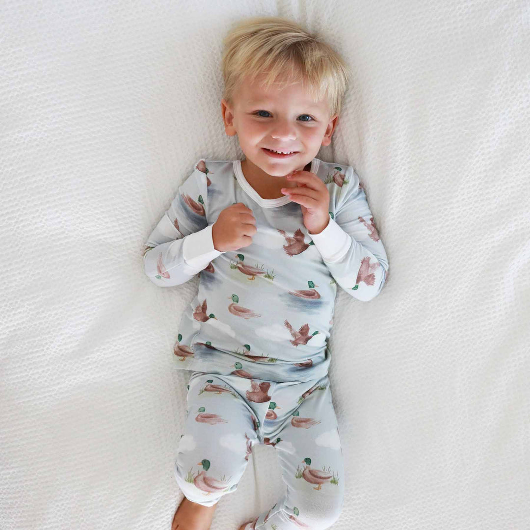 duck two piece pajamas for kids 