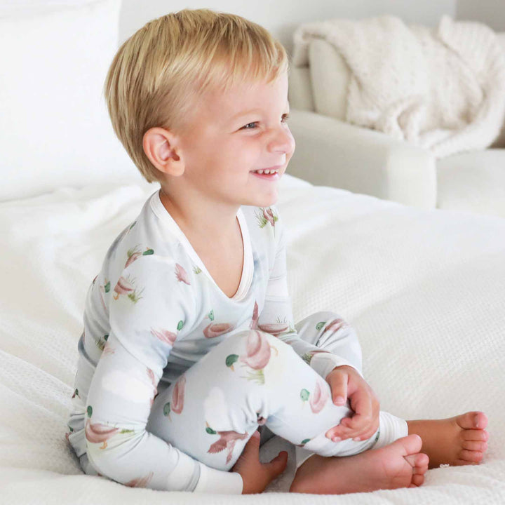 little duckling two piece pajamas for kids