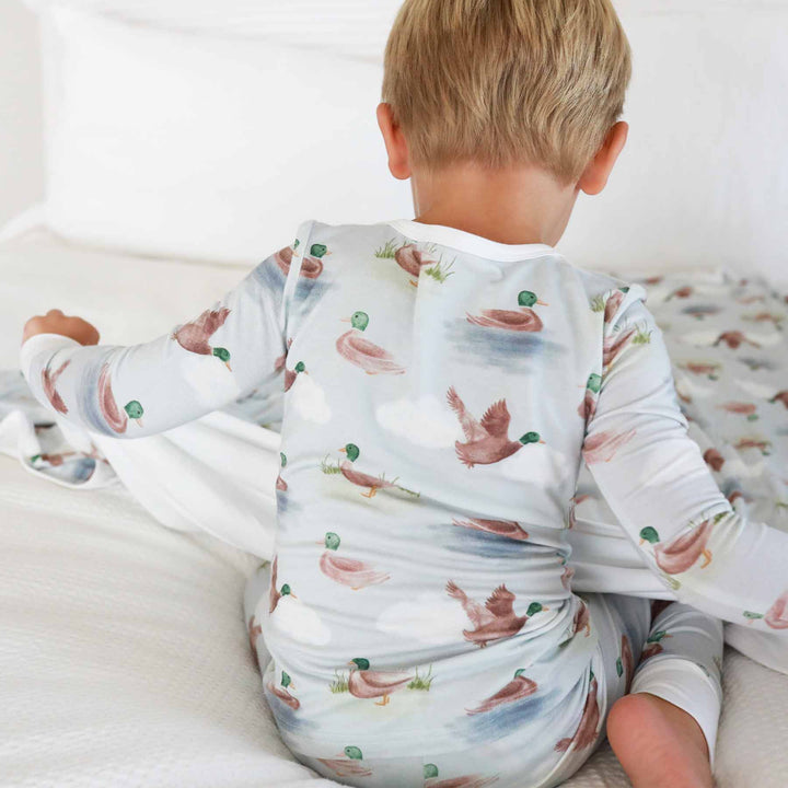 duck two piece pajama set for kids 