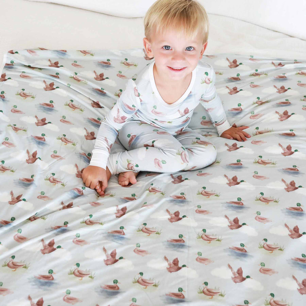 mallard double sided bamboo blanket for kids 