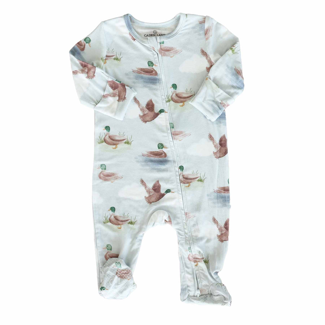 zipper footie little duckling