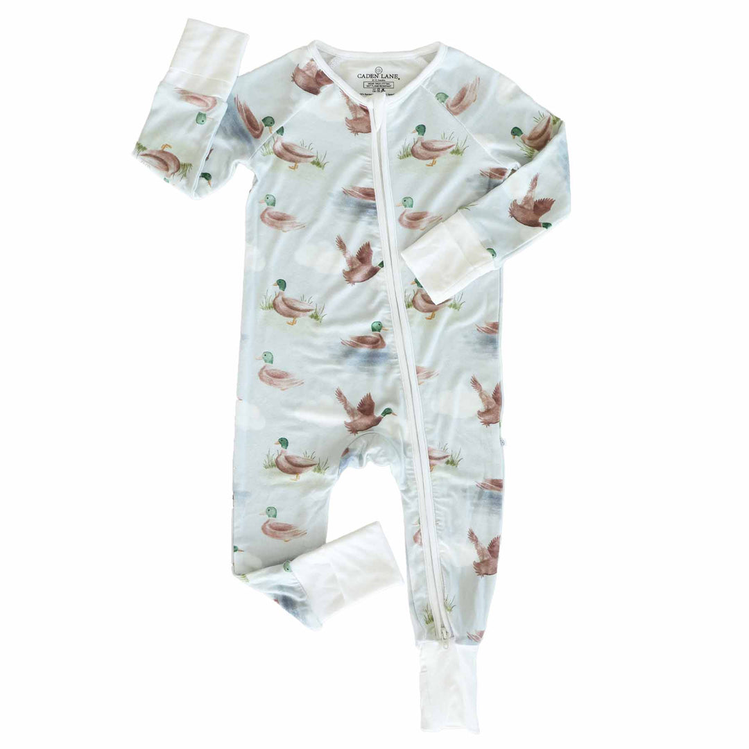 convertible zip romper little duckling 