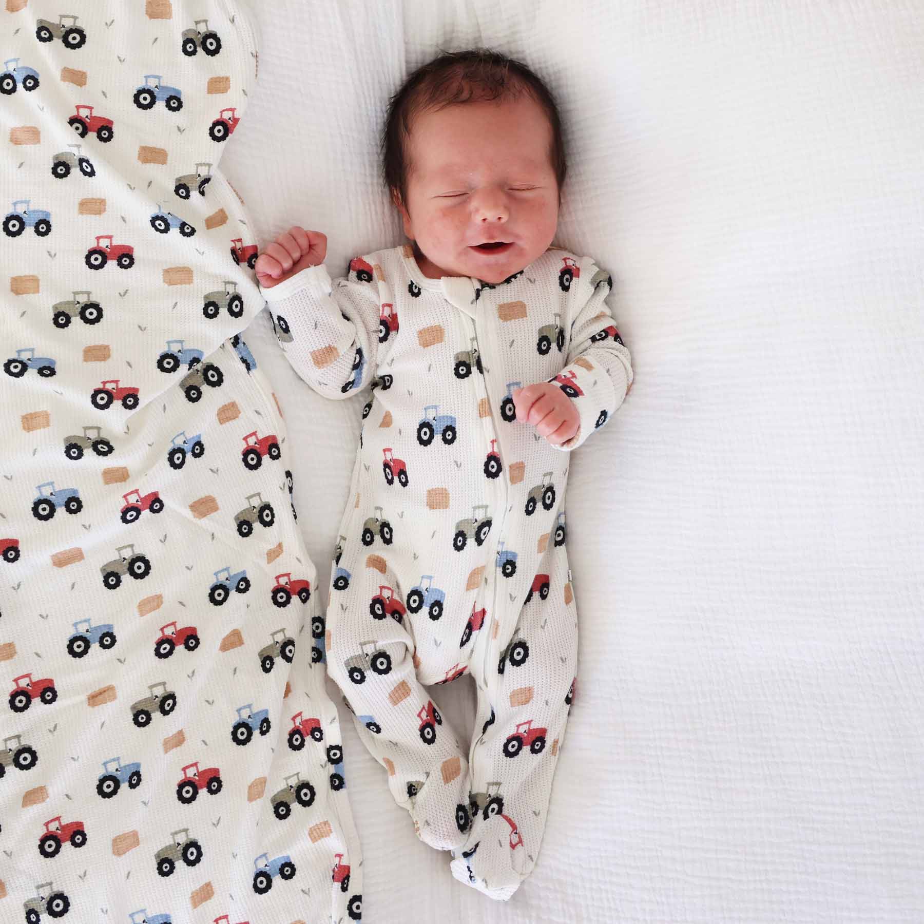 Little Farmer Bamboo Waffle Zipper Footie